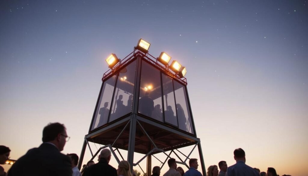Aluguel de torre de iluminação para eventos ao ar livre