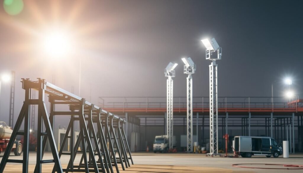 Como funciona o suporte no aluguel de torre de iluminação