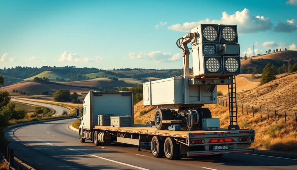 Como funciona o transporte no aluguel de torre de iluminação